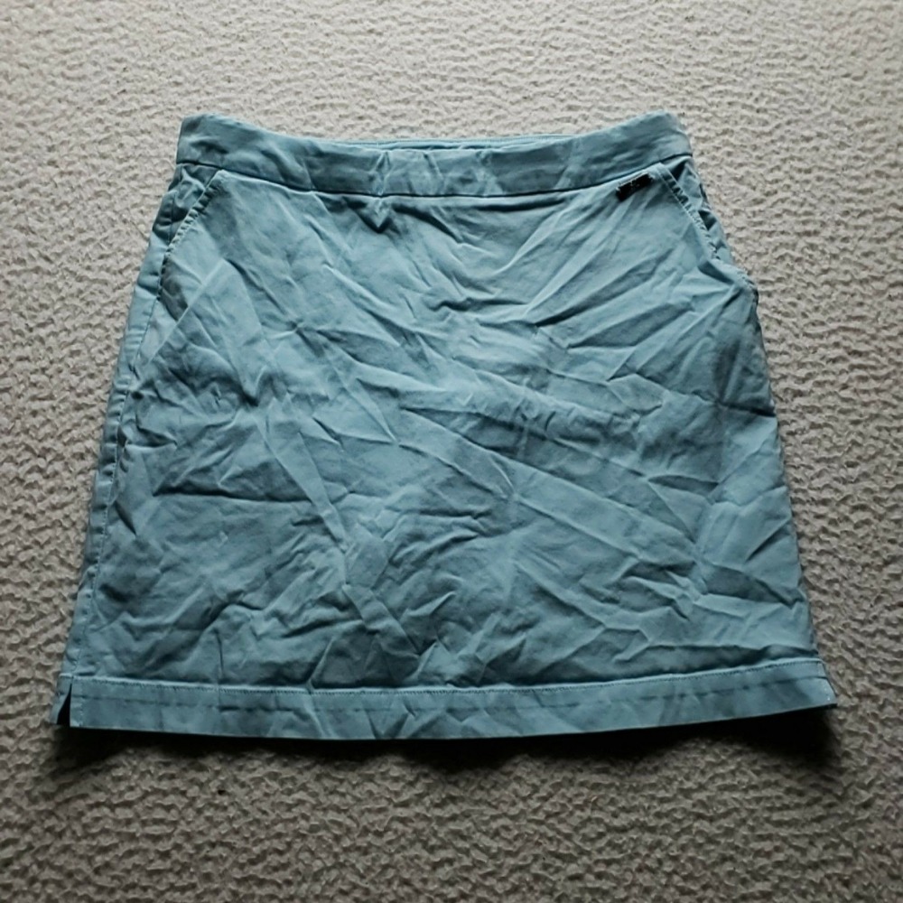 Rafaella Skort Womens M Blue Solid Athletic Lined Stretch Pockets Pull On